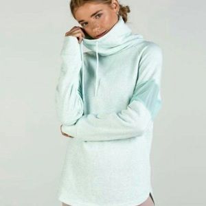 Gymshark Slouch Mesh Cowl Neck Sweatshirt Pullover Blue Oversized Long Sleeve XS